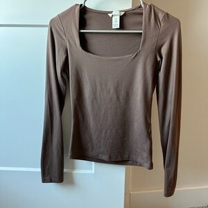 H&M EUC Brown Long Sleeve Top